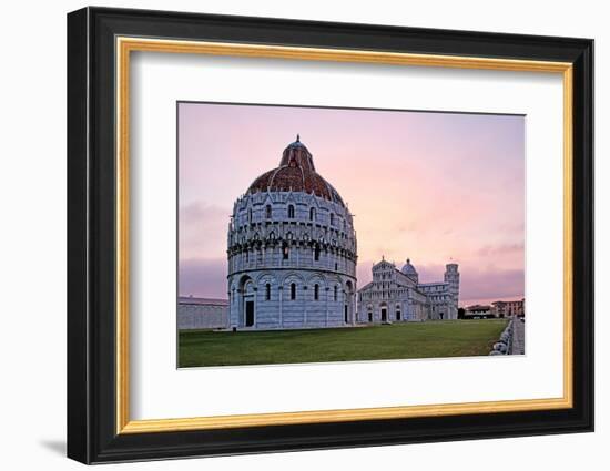 Campo dei Miracoli with Baptistry, Santa Maria Assunta Cathedral and Leaning Tower, UNESCO World He-Hans-Peter Merten-Framed Photographic Print