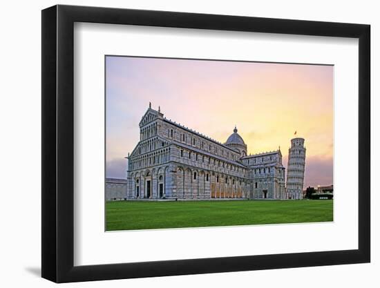 Campo dei Miracoli with Santa Maria Assunta Cathedral and Leaning Tower, UNESCO World Heritage Site-Hans-Peter Merten-Framed Photographic Print