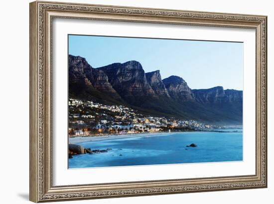 Camps Bay and Twelve Apostles, Table Mountain Nat'l Park, Cape Town, Western Cape, South Africa-Christian Kober-Framed Photographic Print