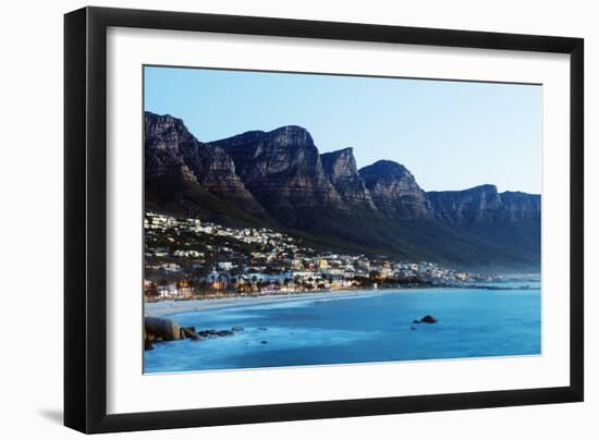 Camps Bay and Twelve Apostles, Table Mountain Nat'l Park, Cape Town, Western Cape, South Africa-Christian Kober-Framed Photographic Print