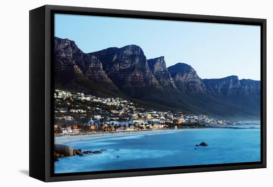 Camps Bay and Twelve Apostles, Table Mountain Nat'l Park, Cape Town, Western Cape, South Africa-Christian Kober-Framed Premier Image Canvas