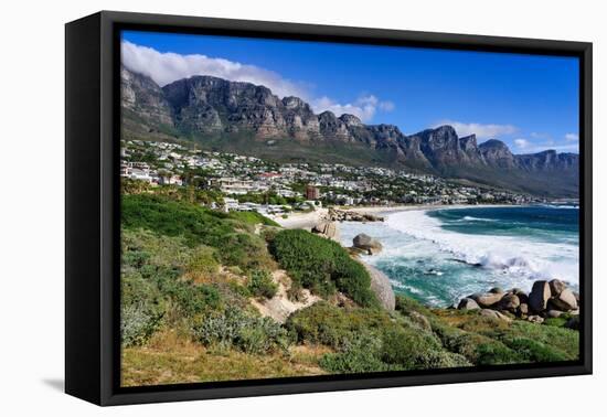 Camps Bay suburb, Cape Town, South Africa, Africa-G&M Therin-Weise-Framed Premier Image Canvas