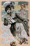 Spanish Art Nouveau Girl With Catalog-Camps-Framed Art Print