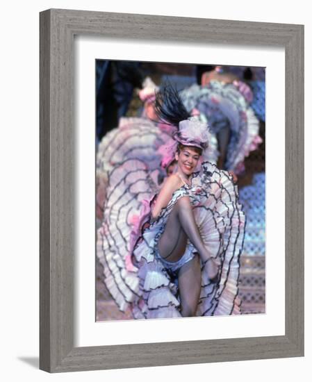 Can Can Dancer Performing During a French Revue Floor Show at the Tropicana Hotel and Casino-Allan Grant-Framed Photographic Print