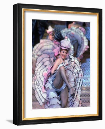 Can Can Dancer Performing During a French Revue Floor Show at the Tropicana Hotel and Casino-Allan Grant-Framed Photographic Print