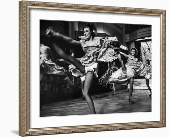 Can Can Dancers Kicking One Leg over their Head While Dancgin around on the Other-null-Framed Photographic Print