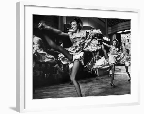 Can Can Dancers Kicking One Leg over their Head While Dancgin around on the Other-null-Framed Photographic Print