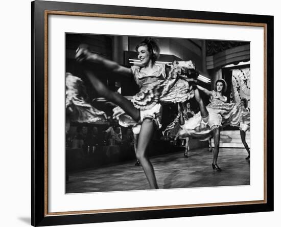 Can Can Dancers Kicking One Leg over their Head While Dancgin around on the Other-null-Framed Photographic Print