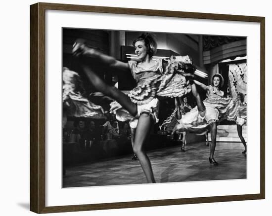Can Can Dancers Kicking One Leg over their Head While Dancgin around on the Other-null-Framed Photographic Print
