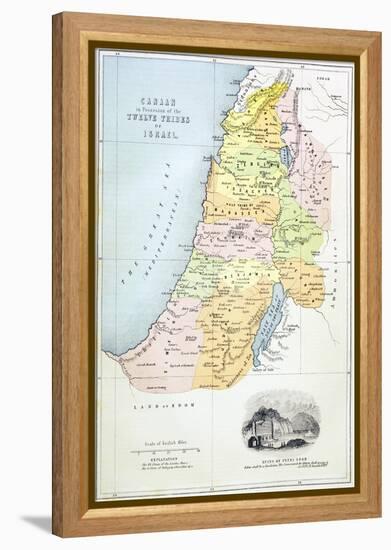 Canaan as it Was Divided Between the Twelve Tribes of Israel-null-Framed Premier Image Canvas