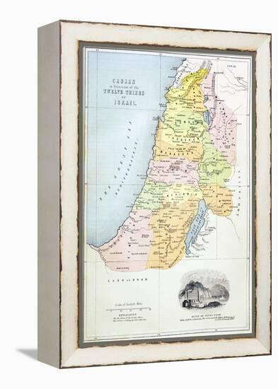 Canaan as it Was Divided Between the Twelve Tribes of Israel-null-Framed Premier Image Canvas