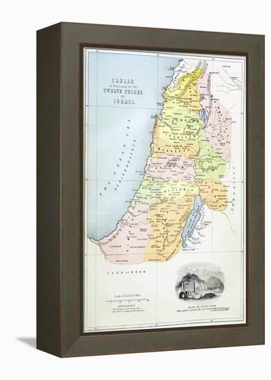 Canaan as it Was Divided Between the Twelve Tribes of Israel-null-Framed Premier Image Canvas