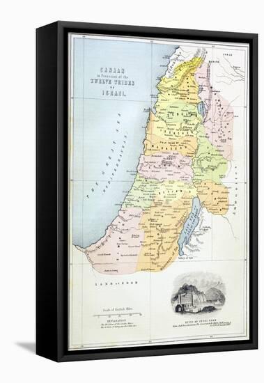 Canaan as it Was Divided Between the Twelve Tribes of Israel-null-Framed Premier Image Canvas