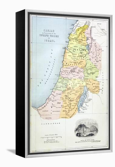 Canaan as it Was Divided Between the Twelve Tribes of Israel-null-Framed Premier Image Canvas