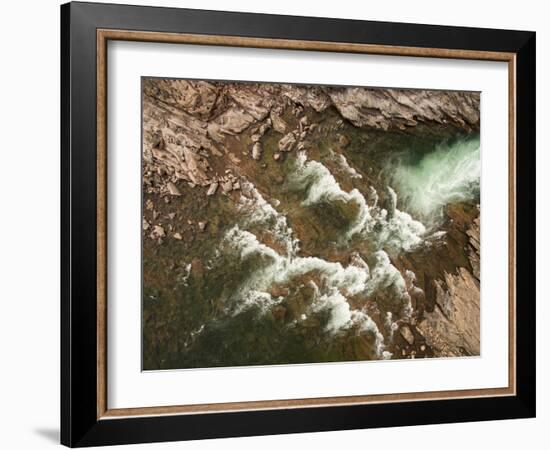 Canada, Aerial View of Waterfall Near Bury Cove Along Hudson Bay-Paul Souders-Framed Photographic Print