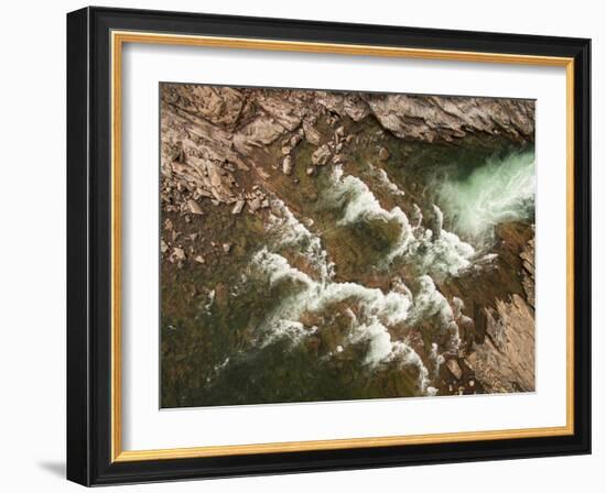 Canada, Aerial View of Waterfall Near Bury Cove Along Hudson Bay-Paul Souders-Framed Photographic Print