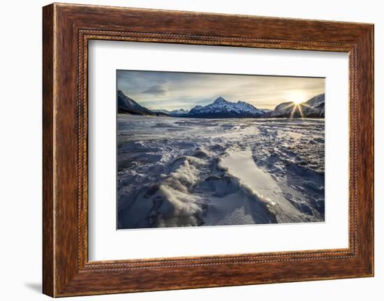 Canada, Alberta, Abraham Lake, Sunburst in winter-Ann Collins-Framed Photographic Print