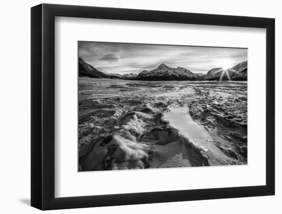 Canada, Alberta, Abraham Lake, Sunburst in winter-Ann Collins-Framed Photographic Print