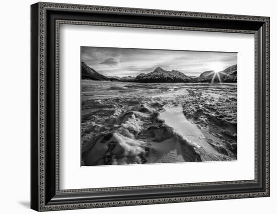 Canada, Alberta, Abraham Lake, Sunburst in winter-Ann Collins-Framed Photographic Print