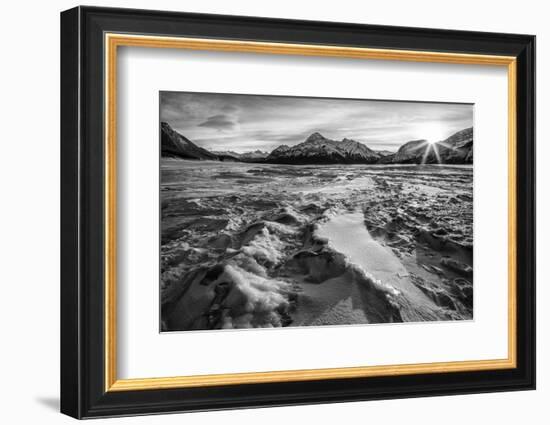 Canada, Alberta, Abraham Lake, Sunburst in winter-Ann Collins-Framed Photographic Print