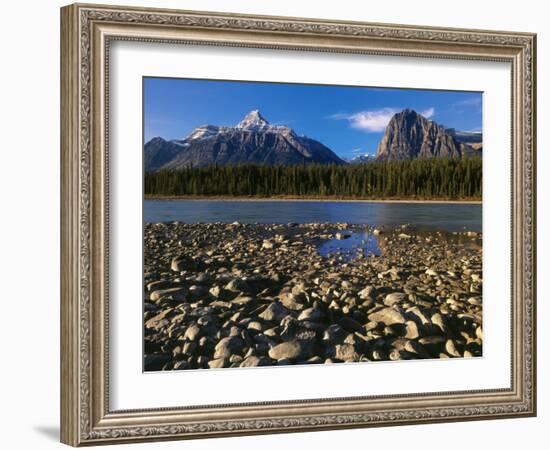 Canada, Alberta, Athabasca River and Canadian Rockies in Jasper NP-Mike Grandmaison-Framed Photographic Print