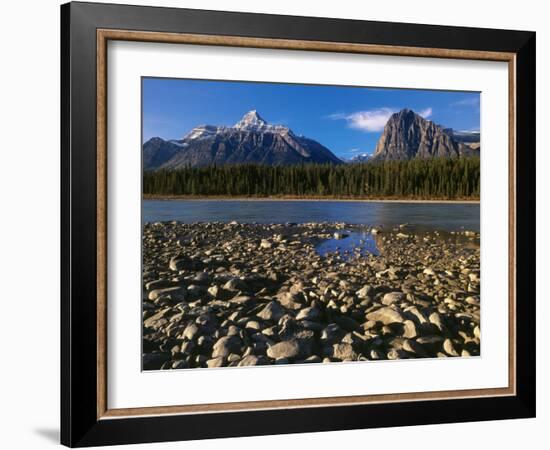 Canada, Alberta, Athabasca River and Canadian Rockies in Jasper NP-Mike Grandmaison-Framed Photographic Print