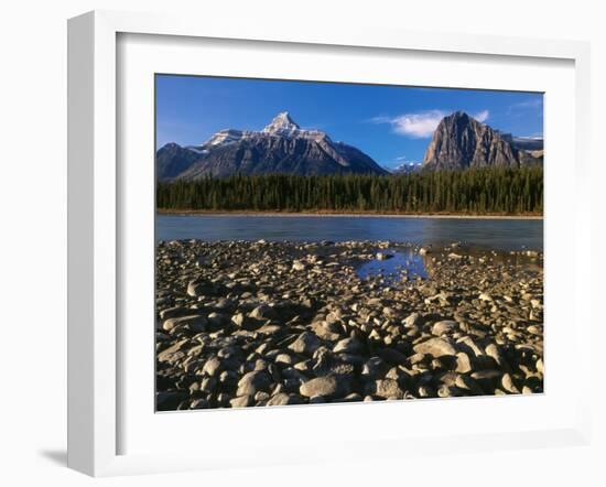 Canada, Alberta, Athabasca River and Canadian Rockies in Jasper NP-Mike Grandmaison-Framed Photographic Print