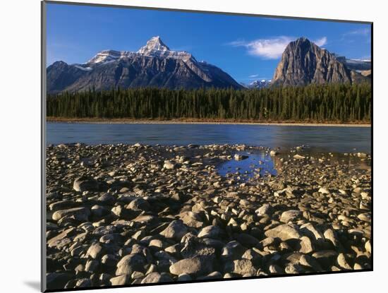 Canada, Alberta, Athabasca River and Canadian Rockies in Jasper NP-Mike Grandmaison-Mounted Photographic Print