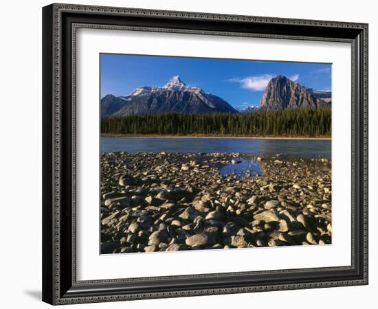 Canada, Alberta, Athabasca River and Canadian Rockies in Jasper NP-Mike Grandmaison-Framed Photographic Print