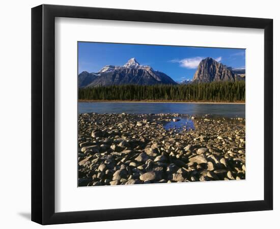 Canada, Alberta, Athabasca River and Canadian Rockies in Jasper NP-Mike Grandmaison-Framed Photographic Print