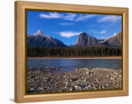 Canada, Alberta, Athabasca River and Canadian Rockies in Jasper NP-Mike Grandmaison-Framed Premier Image Canvas