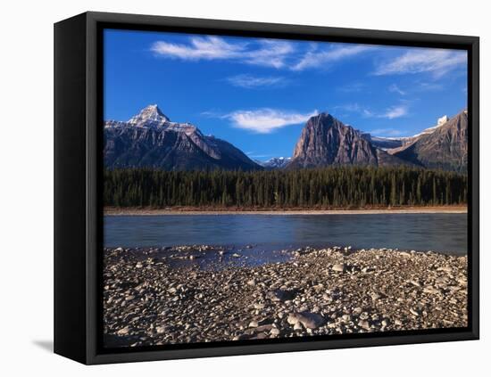 Canada, Alberta, Athabasca River and Canadian Rockies in Jasper NP-Mike Grandmaison-Framed Premier Image Canvas
