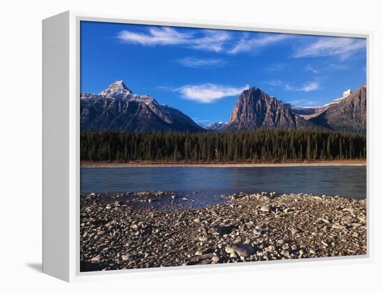 Canada, Alberta, Athabasca River and Canadian Rockies in Jasper NP-Mike Grandmaison-Framed Premier Image Canvas