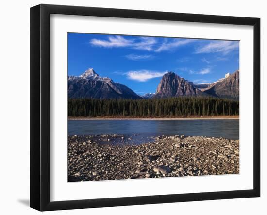 Canada, Alberta, Athabasca River and Canadian Rockies in Jasper NP-Mike Grandmaison-Framed Photographic Print