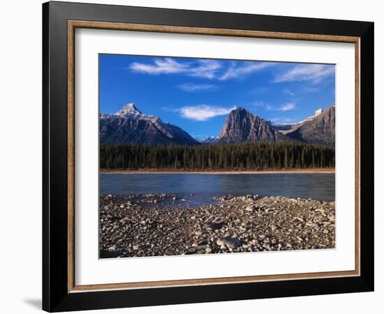 Canada, Alberta, Athabasca River and Canadian Rockies in Jasper NP-Mike Grandmaison-Framed Photographic Print