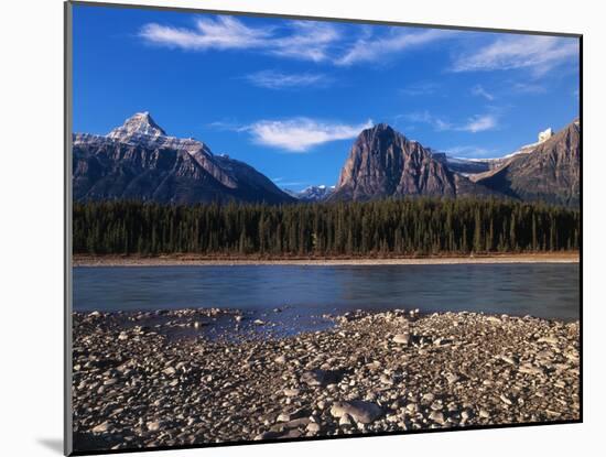 Canada, Alberta, Athabasca River and Canadian Rockies in Jasper NP-Mike Grandmaison-Mounted Photographic Print