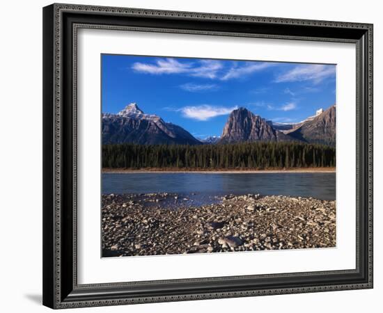 Canada, Alberta, Athabasca River and Canadian Rockies in Jasper NP-Mike Grandmaison-Framed Photographic Print