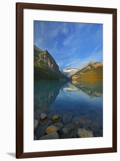 Canada, Alberta, Banff National Park. Lake Louise and Canadian Rocky Mountains.-Jaynes Gallery-Framed Photographic Print