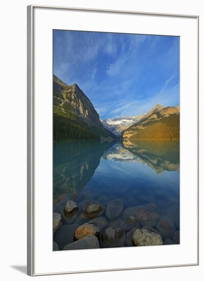 Canada, Alberta, Banff National Park. Lake Louise and Canadian Rocky Mountains.-Jaynes Gallery-Framed Photographic Print