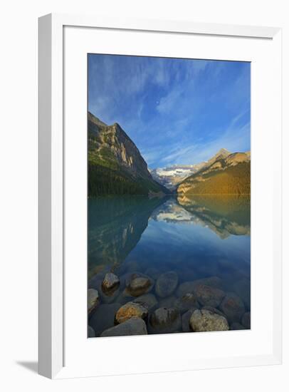 Canada, Alberta, Banff National Park. Lake Louise and Canadian Rocky Mountains.-Jaynes Gallery-Framed Photographic Print