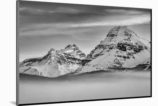 Canada, Alberta, Banff National Park, Mount Hector, Bow Peak, and fog over Bow Lake-Ann Collins-Mounted Photographic Print