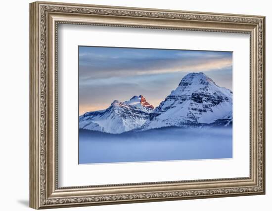 Canada, Alberta, Banff National Park, Mount Hector, Bow Peak, and fog over Bow Lake-Ann Collins-Framed Photographic Print
