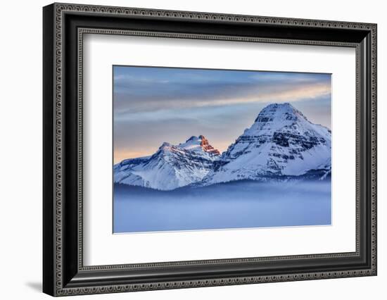 Canada, Alberta, Banff National Park, Mount Hector, Bow Peak, and fog over Bow Lake-Ann Collins-Framed Photographic Print