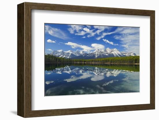 Canada, Alberta, Banff National Park. Rocky Mountains reflection in Herbert Lake.-Jaynes Gallery-Framed Photographic Print
