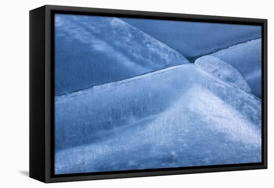 Canada, Alberta, Bow Valley Provincial Park, Ice abstract of frozen Barrier Lake-Ann Collins-Framed Premier Image Canvas