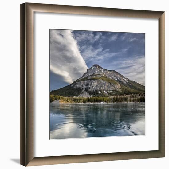 Canada, Alberta, Bow Valley Provincial Park, Mount Baldy and frozen Barrier Lake-Ann Collins-Framed Premium Photographic Print