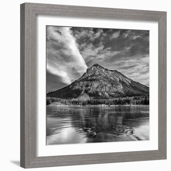 Canada, Alberta, Bow Valley Provincial Park, Mount Baldy and frozen Barrier Lake-Ann Collins-Framed Photographic Print