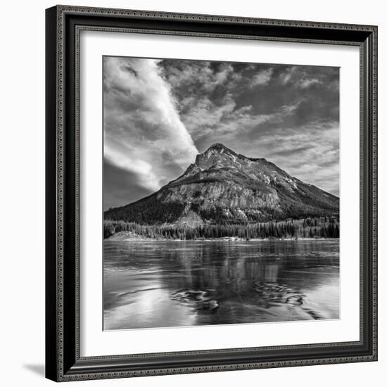 Canada, Alberta, Bow Valley Provincial Park, Mount Baldy and frozen Barrier Lake-Ann Collins-Framed Photographic Print