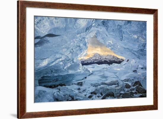 Canada, Alberta, Canadian Rockies. Small ice cave at Abraham Lake-Ann Collins-Framed Photographic Print