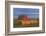 Canada, Alberta, Grande Prairie. Red Barn and Hay Bales at Sunset-Jaynes Gallery-Framed Photographic Print